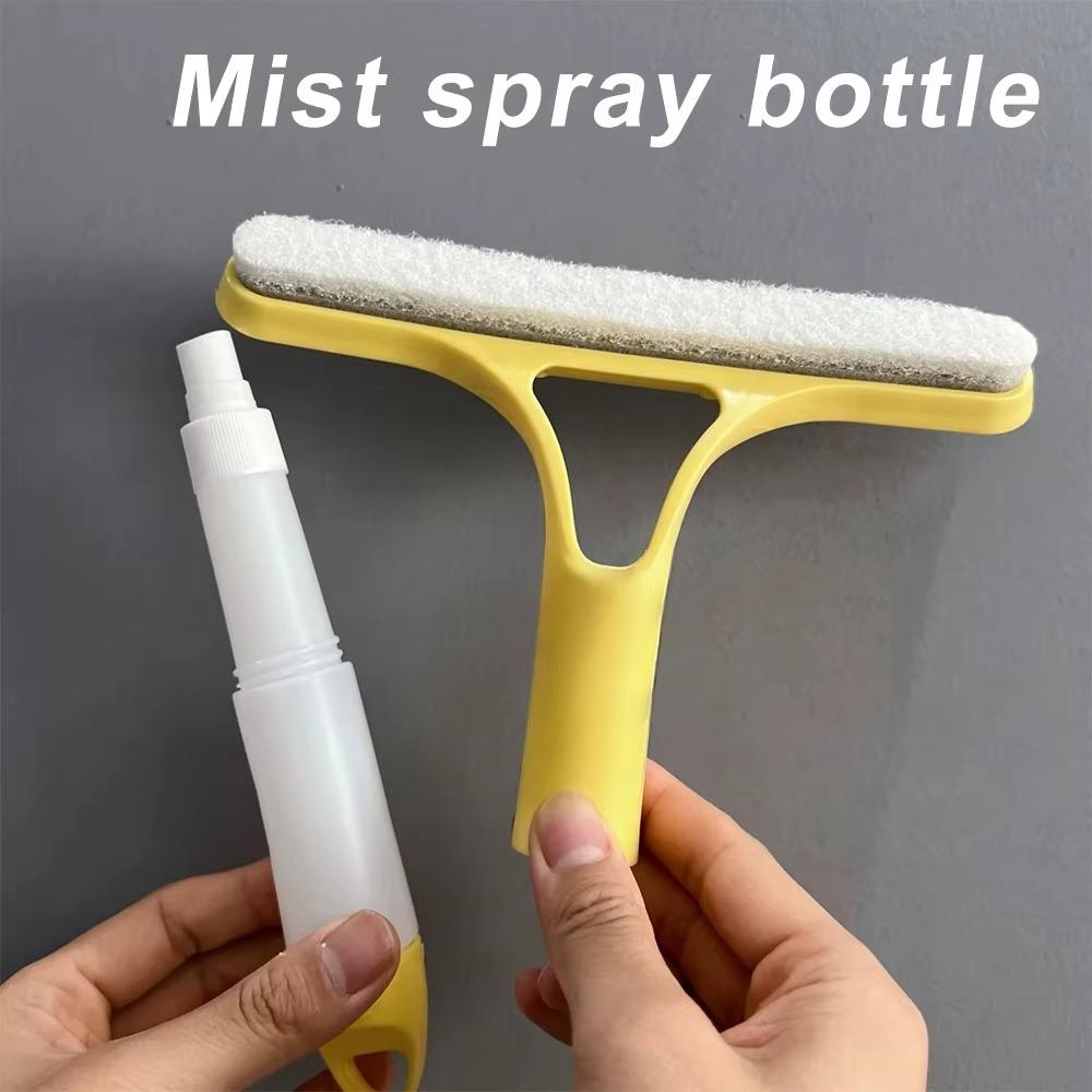3 in 1 Car Glass Cleaning Wiper Microfiber Scrub with Spray Bottle Spray Type Cleaning Brush Squeegee 3 in 1 Function