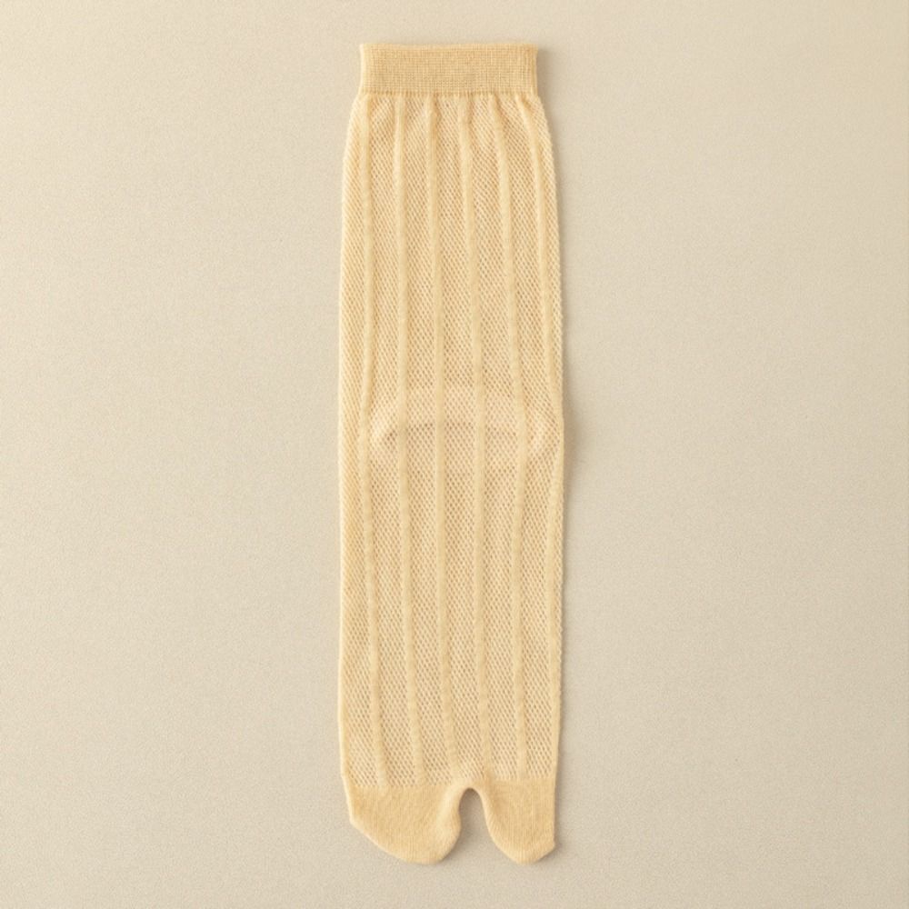 Sweet Two Toe Socks Simple Summer Thin Socks Solid Color Split Toe Tube Socks  Daily