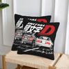 Initial D 2 Pcs Square Pillowcase Pillow Cover Cushion Zip Decorative Comfort Throw Pillow For Home Sofa