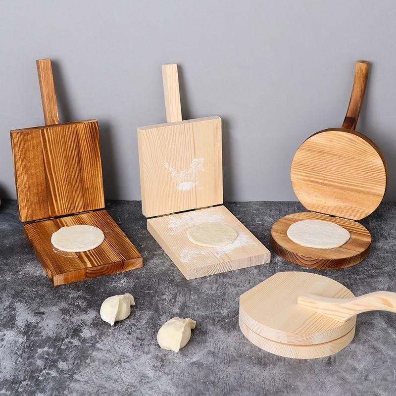 Solid Wood Dough Press Tool Quick Easy Dumpling Skin Presser Home Dumpling Wrapper Skin Making Mold Kitchen Pastry Baking Tools