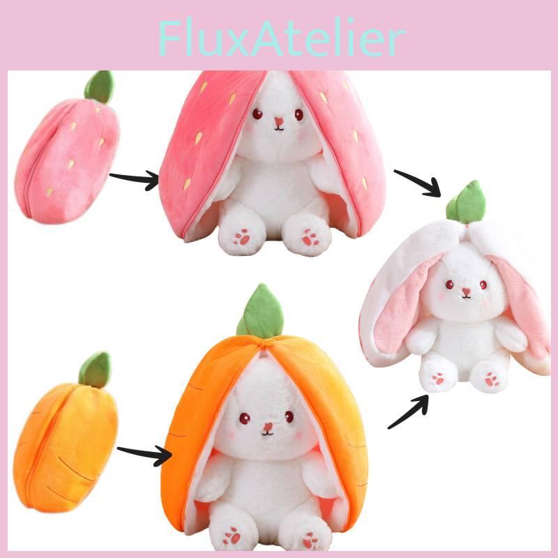Fruit Shapeshifting Rabbit Plush Toy Stuffed Action Dolls Kids Pillow Throw