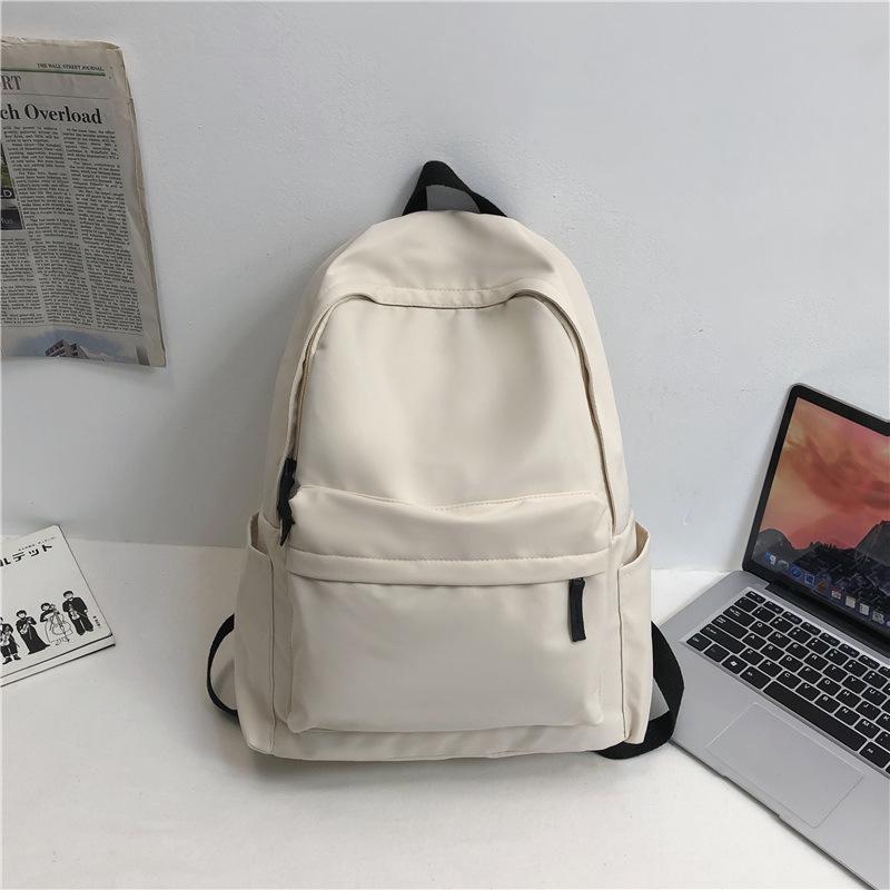 Schoolbag Wholesale New Student Schoolbag Male Korean Version Harajuku Monochrome Backpack Female Fashion Ins Tide Large Capacity Backpack