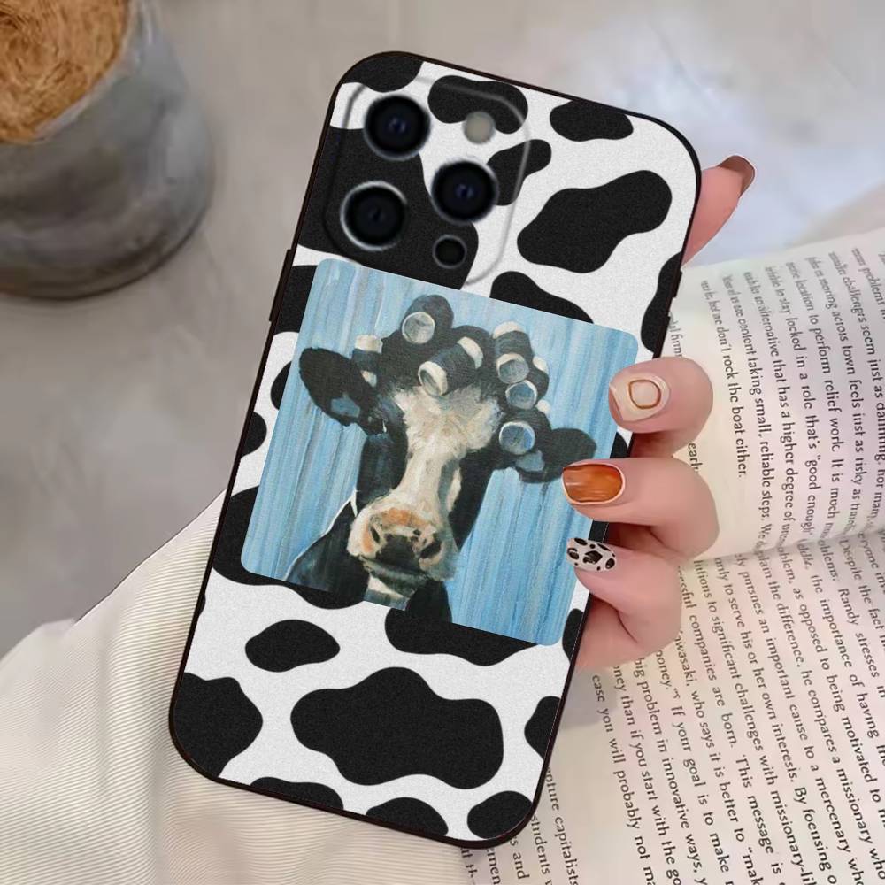 Cartoon C-Cow Cute Phone Case Silicone Soft For IPhone 17 16 15 14 13 12 11 X XR Plus Pro Max Plus