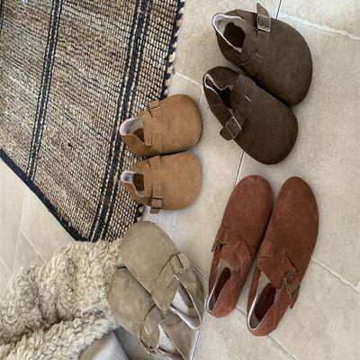 Birkenstocks Damen Zwei-Wege Damen Schuhe 2025 neu Herbst Ein-Pedal Lazy Einzelne Schuhe Retro Flachboden Birkenstocks Doudou Schuhe