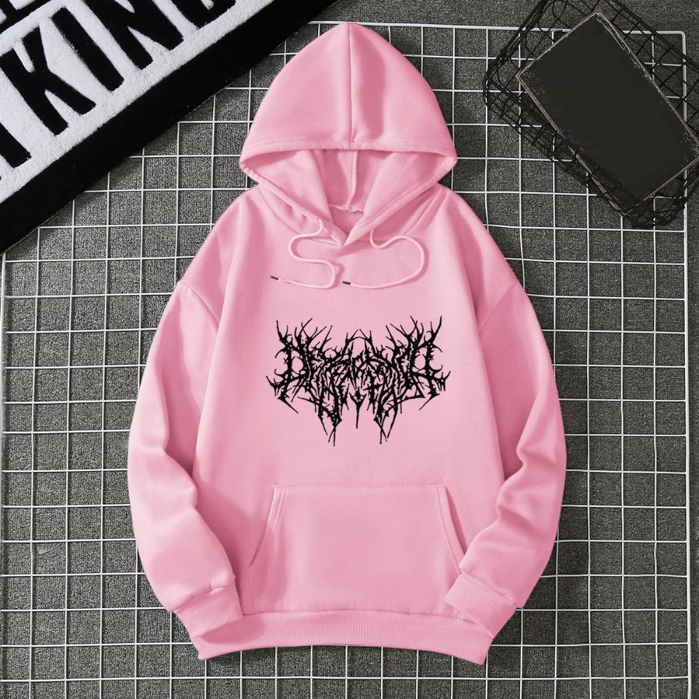 Mingxin Clothing Fleece Hooded Sweater Women's European and American Style American Autumn and Winter Pattern Printing Loose 2025 Student Jacket