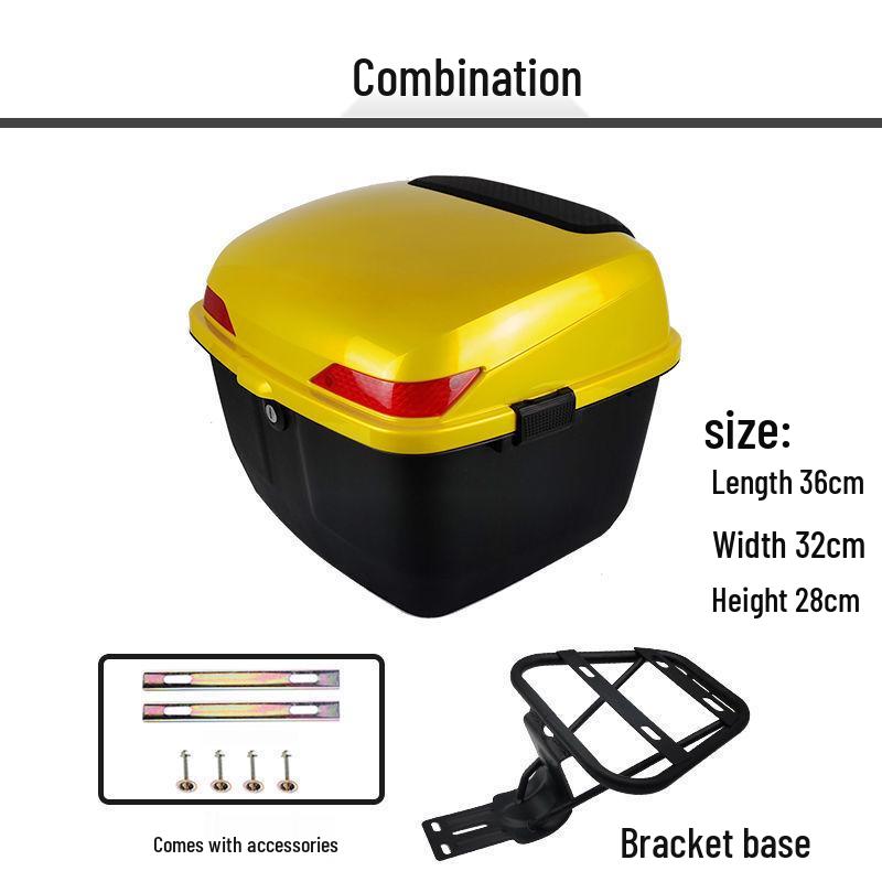Universal Electric Bicycle Trunk Rack with Backrest and Storage Box