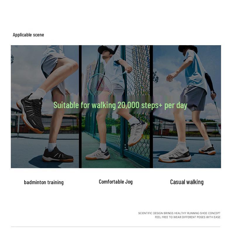 Unisex Non-slip Breathable Badminton Shoes - Shock-Absorbing, Wear-Resistant for Outdoor Training