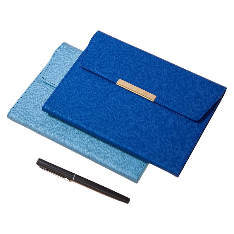 A5 Trifold Multi-Color PU Leather Business Notebook with Square Buckle for Meetings