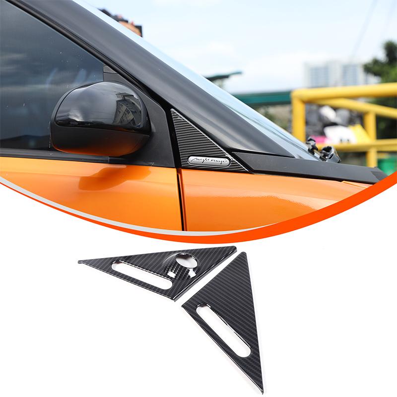 

For Benz Smart 451 Fortwo 2009-2015 ABS Car Rearview Mirror Triangle Trim Panel A-pillar Antenna Decorative Sticker Accessories Style A Carbon Fibre