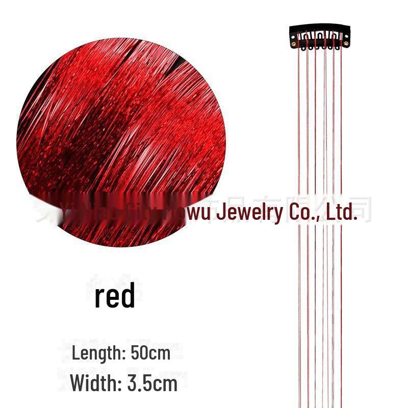 

Накладные волосы Laser Silk из 6 прядей мишуры — яркие, бесшовные, с цветными золотыми и серебряными блестками