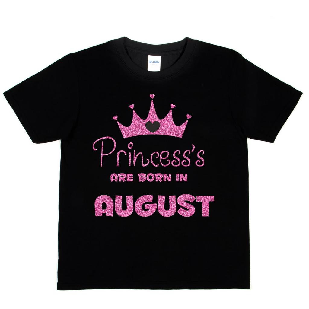 Geburtstagskind T-Shirt Prinzessinnen Werden Im August Geboren Lustiges Geburtstagsgeschenk Geschenk