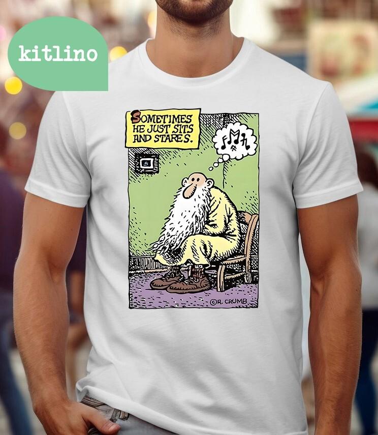 Mr Natural Sometimes He Just Sits And Stares Cotton Unisex T-Shirt S