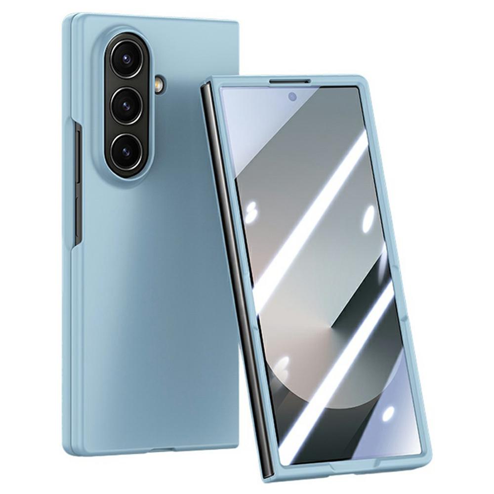

For Samsung Galaxy Z Fold7 5G Case Large Window Hard PC Phone Cover with Small Screen Film Baby Blue