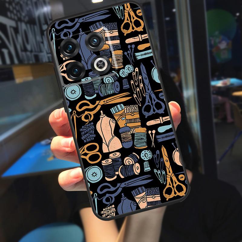 Sewing Scissors Funda For OnePlus 13R 13 12 R 11 9 10 Pro 8T 9RT 10T OnePlus Nord CE 4 2 3 Lite N20 N30 Case