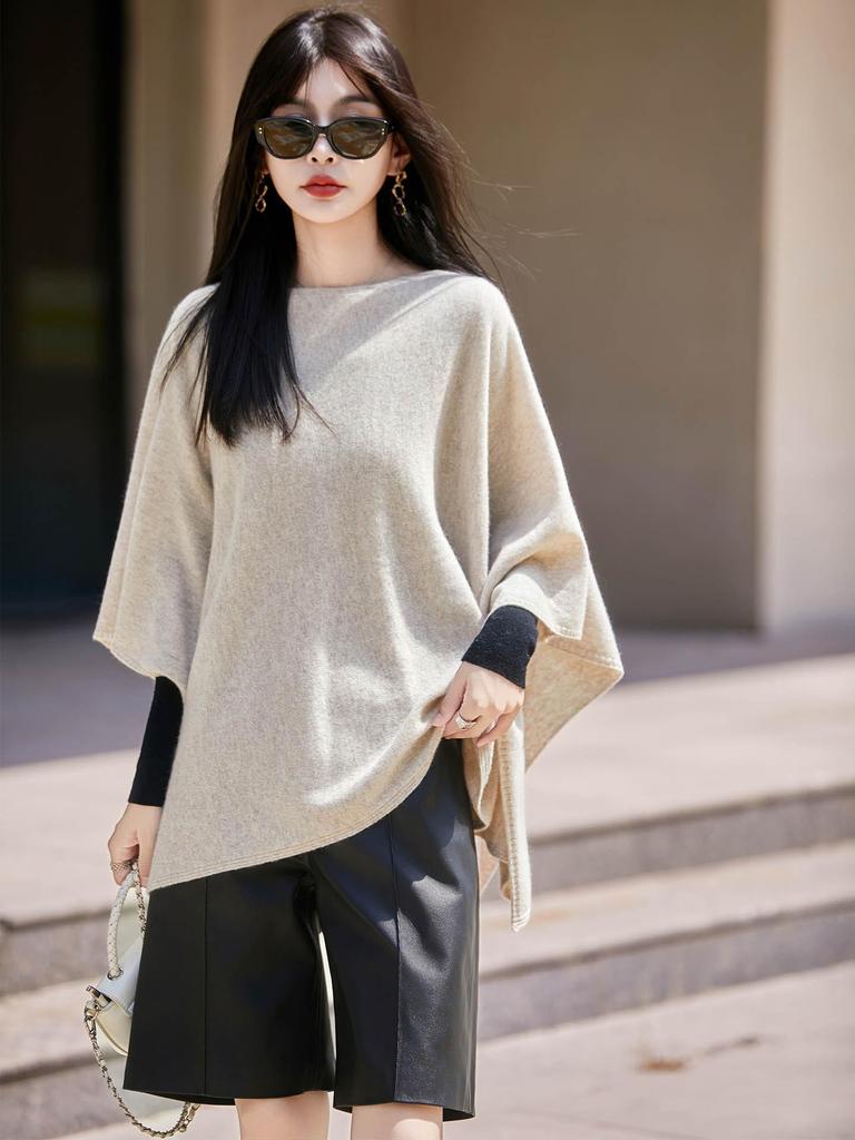Women's One-Shoulder Wool Cardigan Shawl - Niche Casual Style Sweater