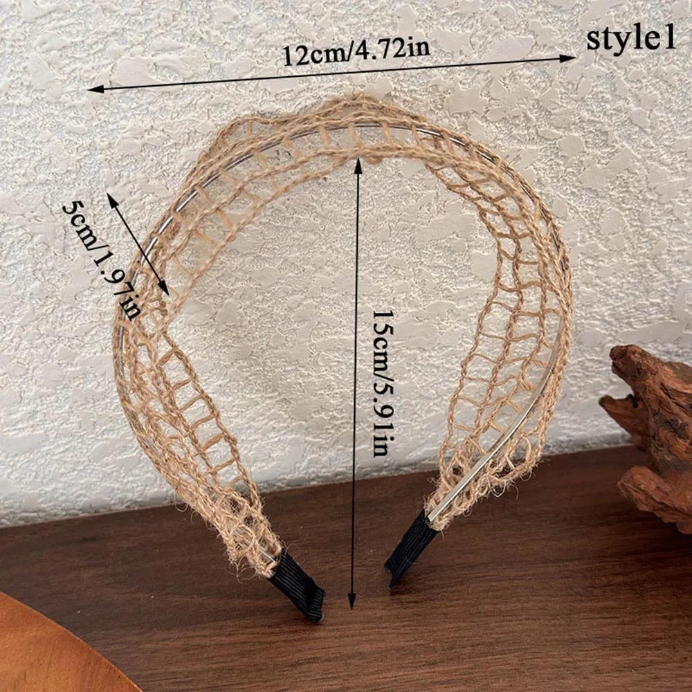 Beach Style Straw Headband Bohe Hair Band Weaving Cross Hair Hoop Summer Women Hairband Wide-Brimmed Headwear Hair Accessories