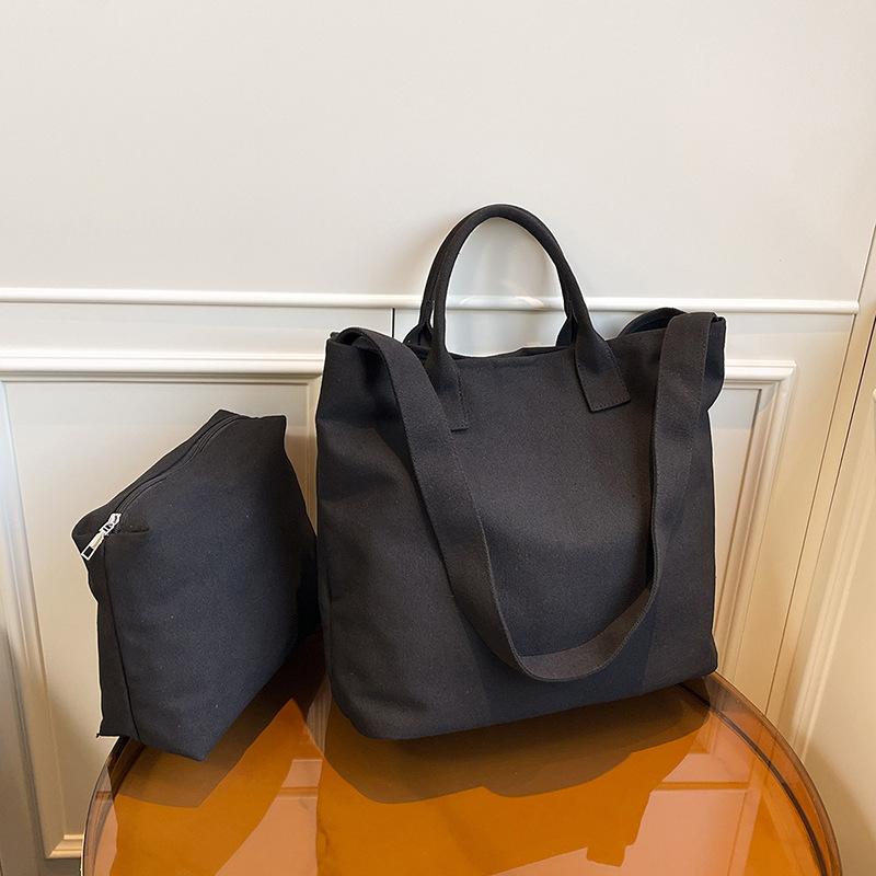 Canvas Shoulder Bag New Large-capacity Casual Tote Bag Mother and Child Bag Versatile Women's Lightweight Messenger Bag