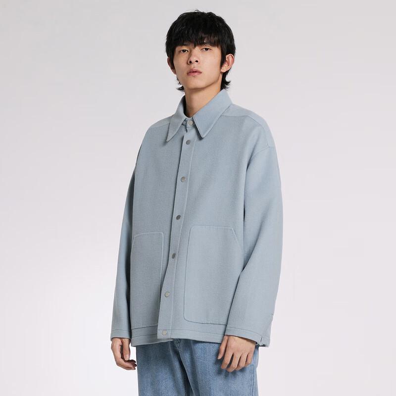 Men's Loose Wool Blend Shirt Collar Coat