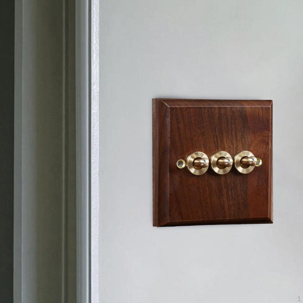 Brass Lever Switch Wooden Cover for Cafe And Living Room