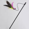 Yousheng Cat Wand Eye-Catching Relief Pressure Black Kitten Teaser Interactive Bell Feather Rod for Home