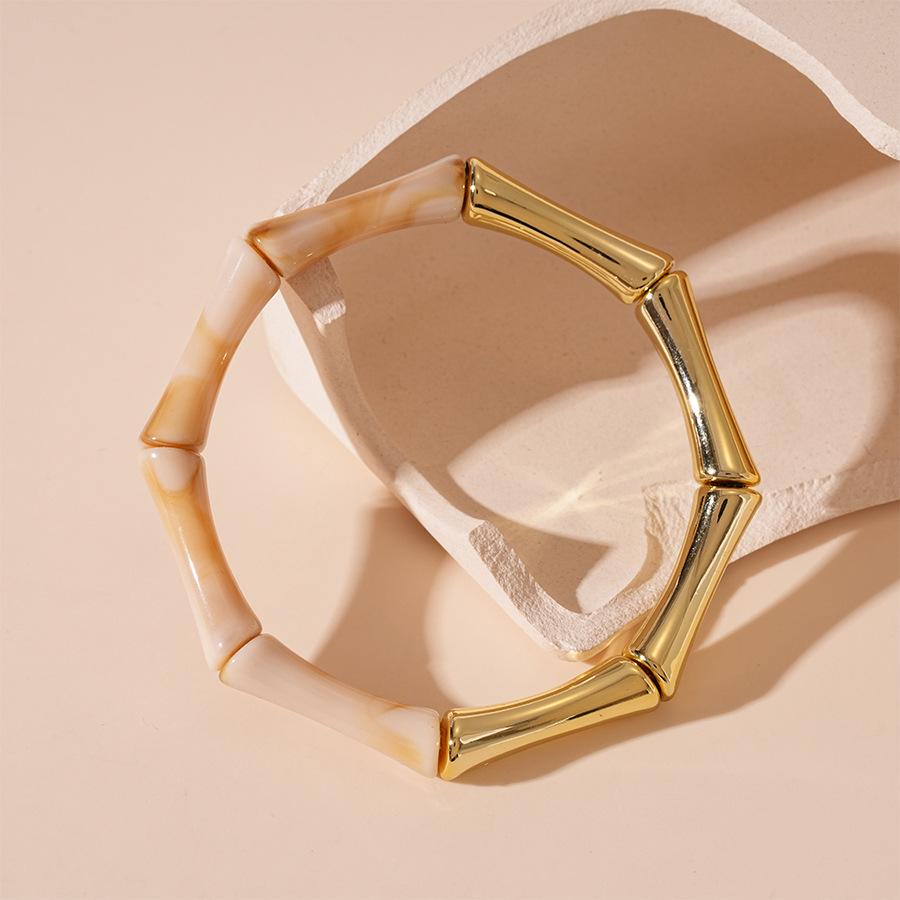 

Акриловый геометрический бамбуковый браслет-манжета в стиле Майяр колорблок - Высококачественная модная бижутерия для женщин