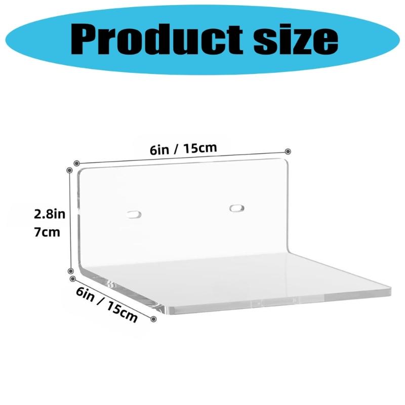 Set of 2 Acrylic Wall Shelves Decorative Storage for Small Spaces  Modern Home Organization Solution