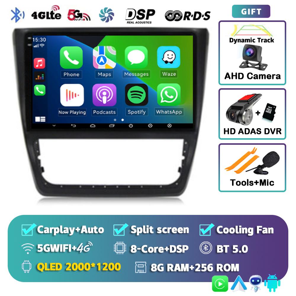 Android 14 Carplay Auto WIFI+4G DSP Car Radio For Skoda Yeti 5L 2009-2014 Multimedia GPS Video Player Stereo