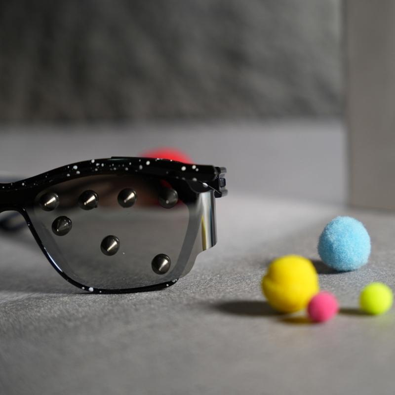 Trendy Unisex Studded Eyewear With Practical PC Frame And Metal Cool Rivets Eyeglasses For Casual Event And Travel