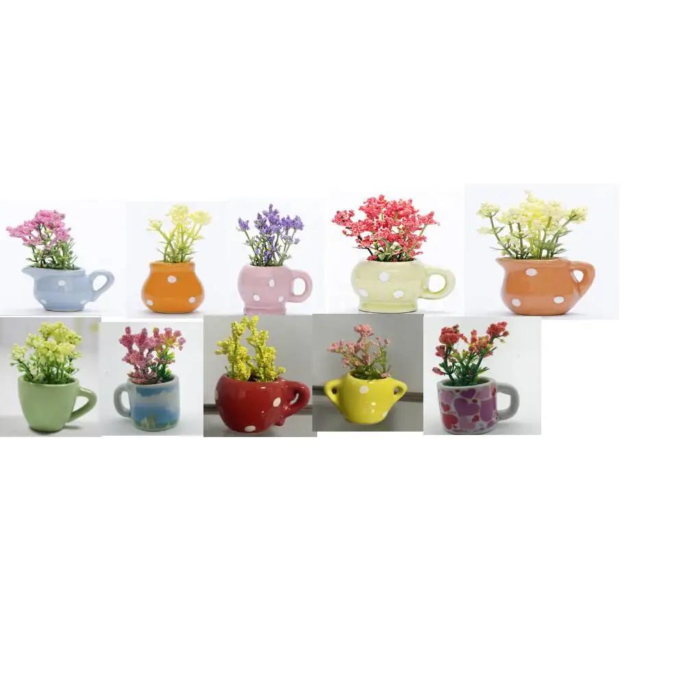 8pcs Cute Ceramic Vase Refrigerator Magnets 3D Fridge Magnets Refrigerator Stickers for Home Kitchen Office Locker Whiteboard