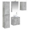 Badezimmerschrank-Set 5 Teile Betongrau 50 x 14,5 x 70 cm