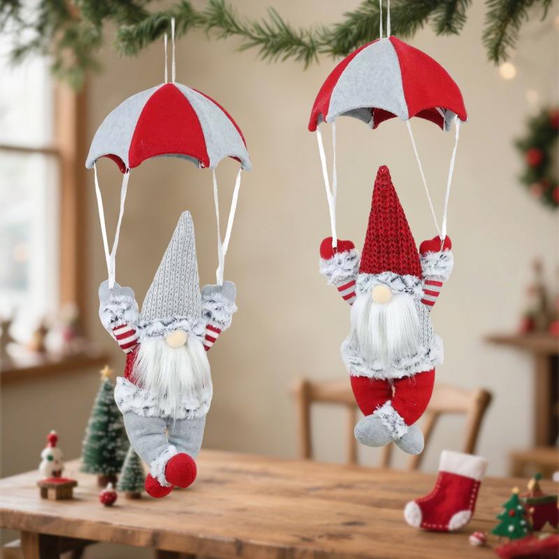 Faceless Parachuting Santa Claus Christmas Decoration for Malls and Stores