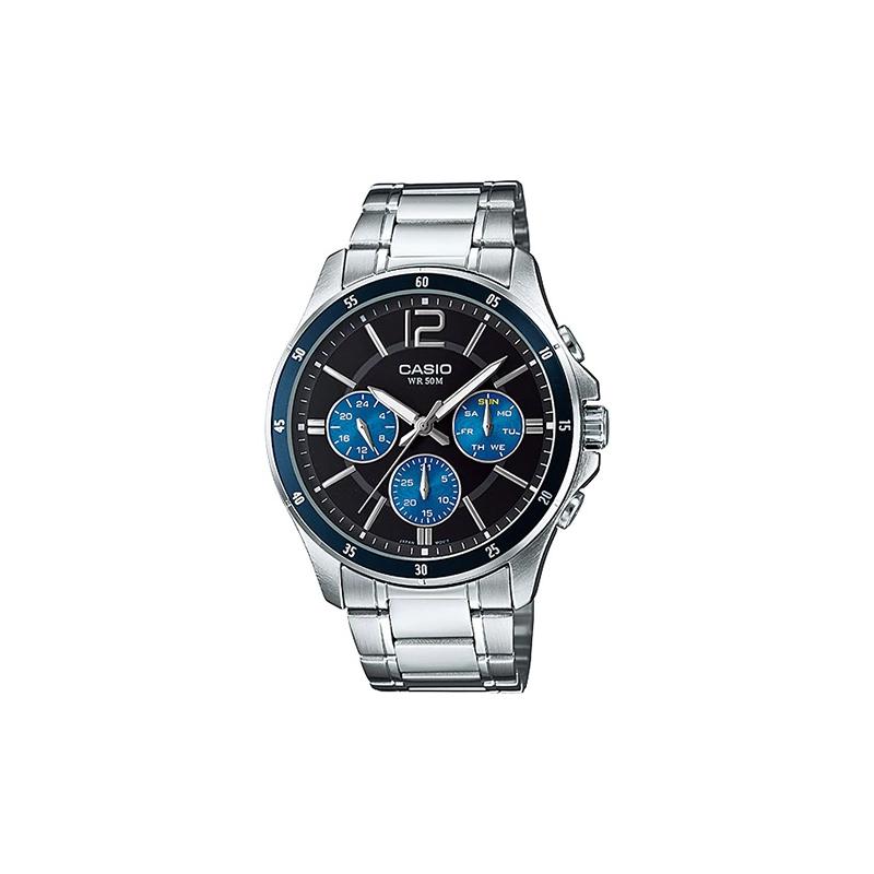 

Casio STANDARD Series ENTICER Business Simple Unicorn Steel Strap Waterproof Quartz Movement Stainless Steel Strap Japanese and Korean MTP-1374D-2A синий
