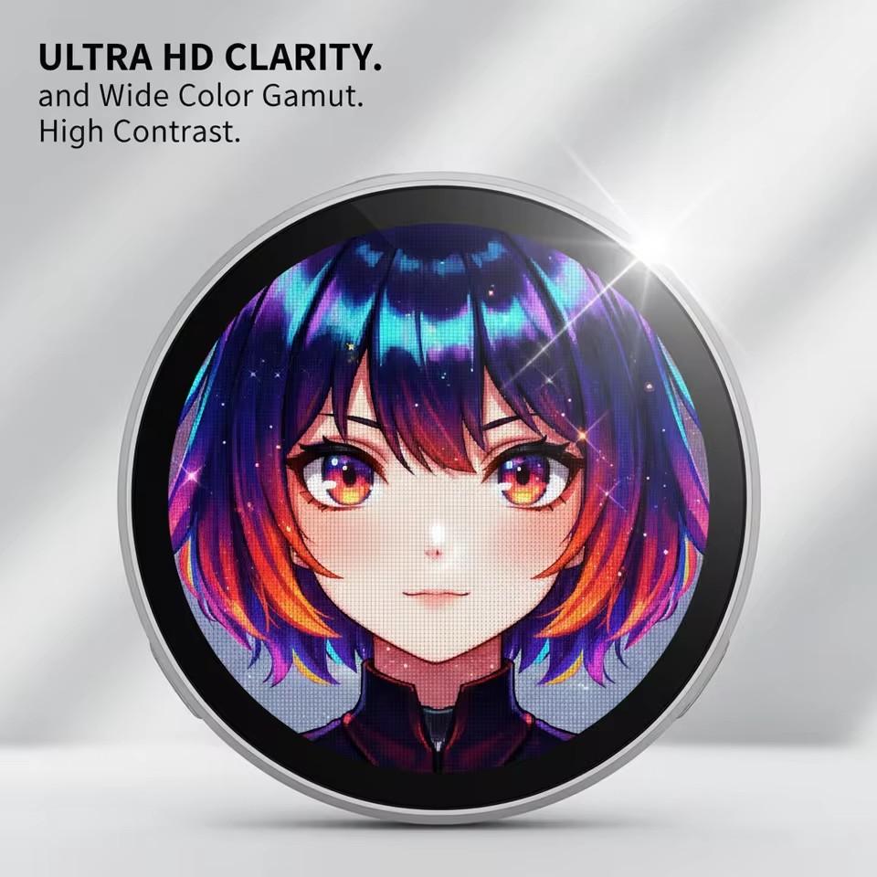 Dynamický elektronický anime e-odznak displej pin fototag chytrý kybernetický odznak 1,7palcový HD displej Bluetooth elektronická zobrazovací obrazovka