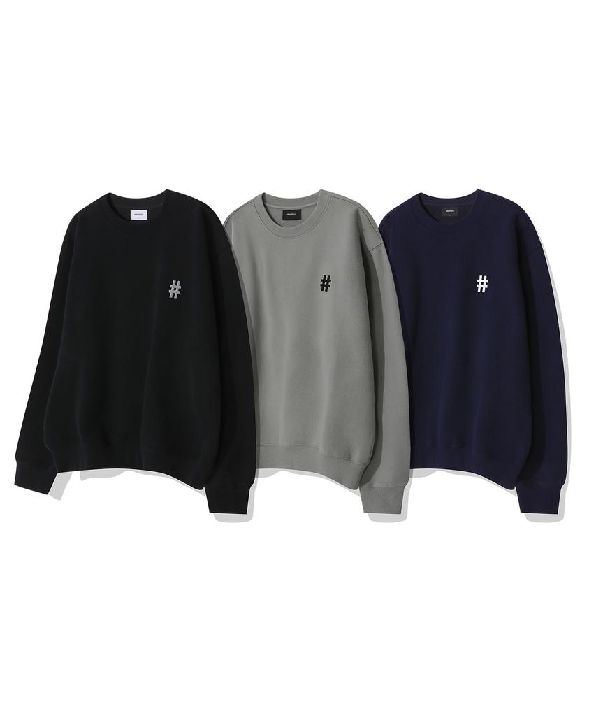 BEENTRILL Essential Hashtag Logo Fleece-Lined Sweatshirt (Navy)