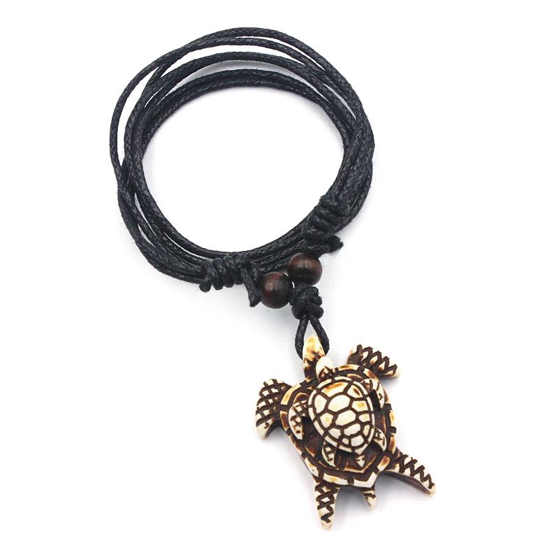 Men's Carved Sea Turtles Pendant Necklaces Vintage Turtle Jewelry Couple Necklace