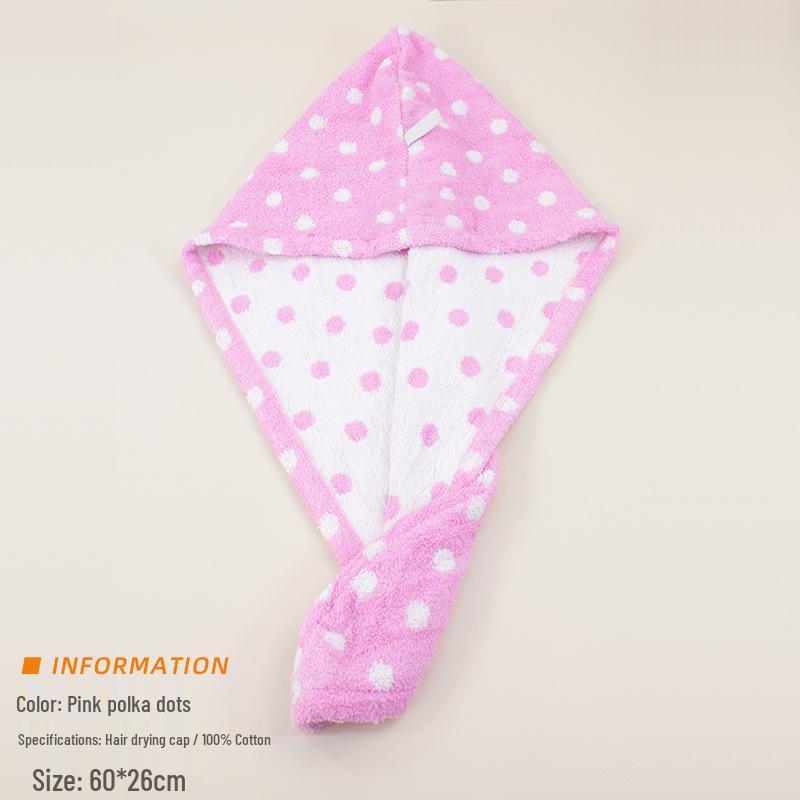 Quick-Drying Cotton Hair Cap for Women & Kids - Super Absorbent, Thick Shower Cap/Towel