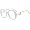 Elegant Large Frame Womens Reading Glasses Transparent Fashionable Designer Pearl Eyeglasses Anti Blue Light Magnifying