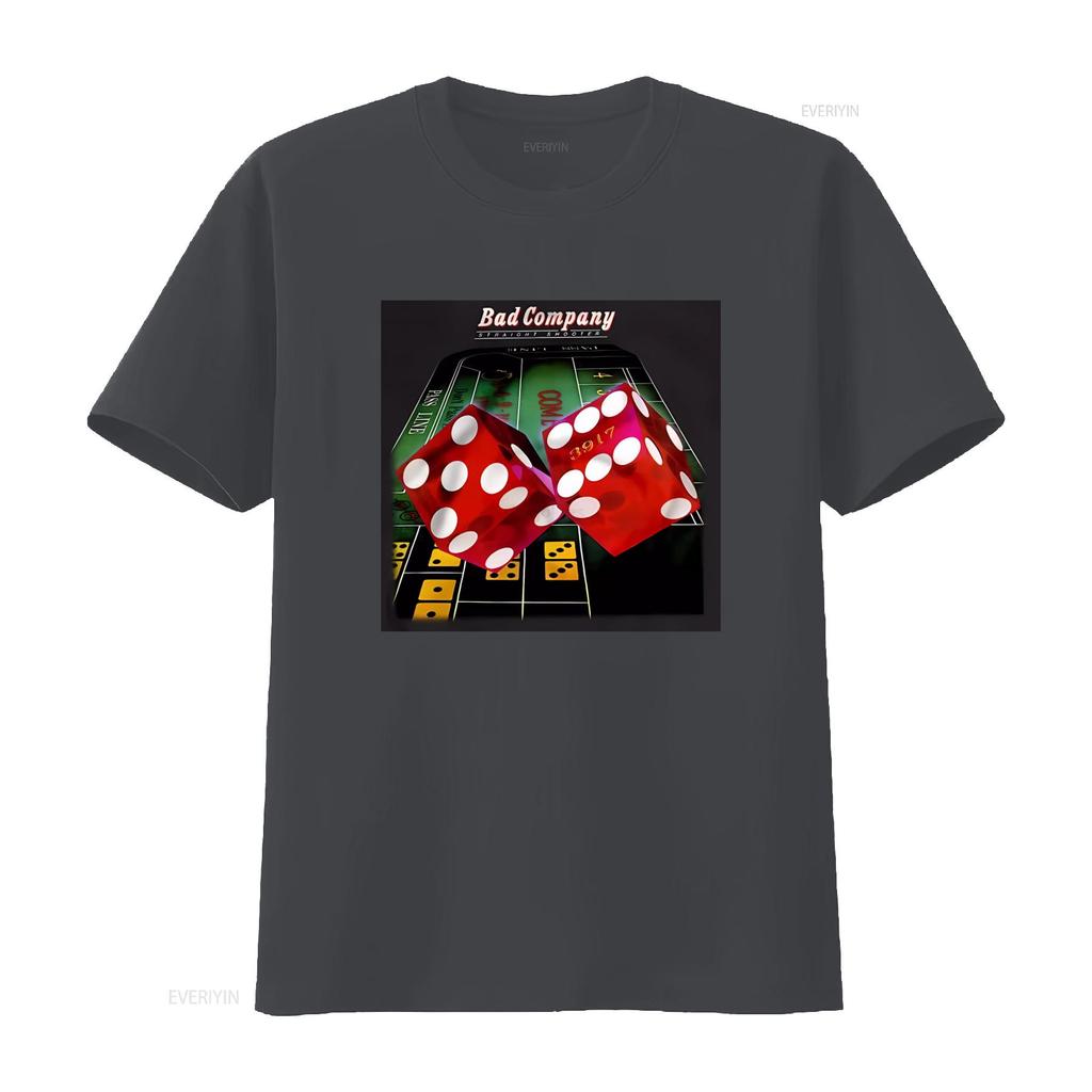 Straight Shooter Rock Group Bad Company T Shirt Paul Rodgers Mick Ralphs Retro Casino Dice Design vintage Washed Unisex homme