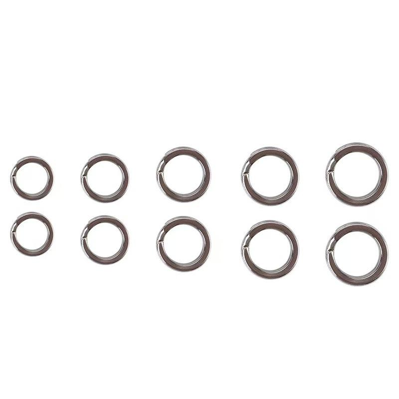 Stainless Steel O-Shaped Ring Set 200Pcs Fishing Split Ring Kit Fishing Lures Connectors Fishing Jigging Tackle Split Rings Set