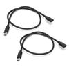 2PCS Type C Male To Female Extension Cable PD Power Connector Extension Cord Black(1.5m 4.9ft )