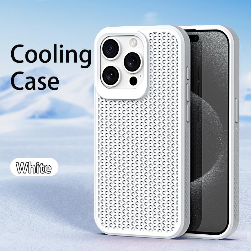 

Подходит для чехла для телефона IPhone15 Сетчатое охлаждение, Apple 14promax Летний дышащий 13 Защитный чехол 12 Apple 11 Promax белый