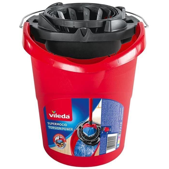Supermocio Mop Bucket - VILEDA - 10 L - Red and Black - Recycled Plastic