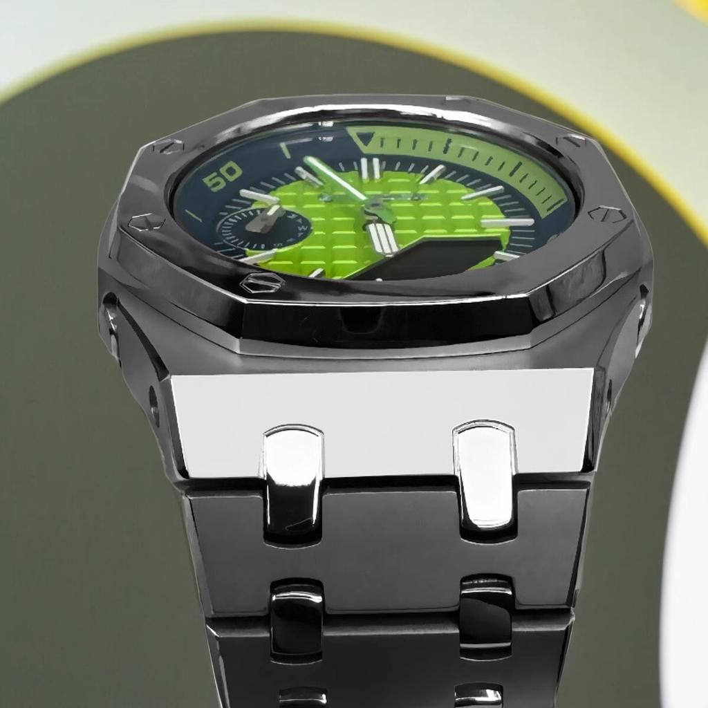 GA2100 Mod kit Stainless Steel Case watch Strap For Casio G-SHOCK Farm Oak GA-2100 GA-2110 GA-B2100 Metal watch bezel watch band