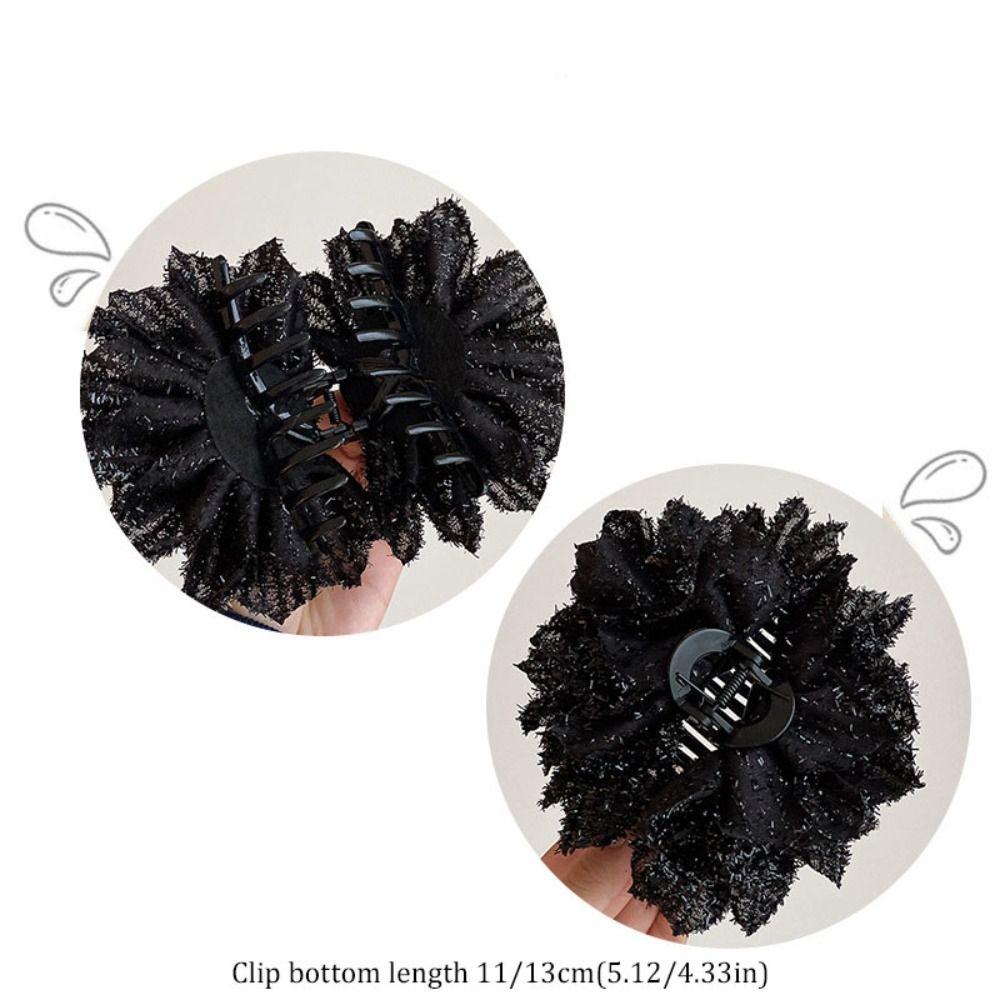 Double Sided Hair Clip Gauze Flower Hair Accessories Elegant Hairpin