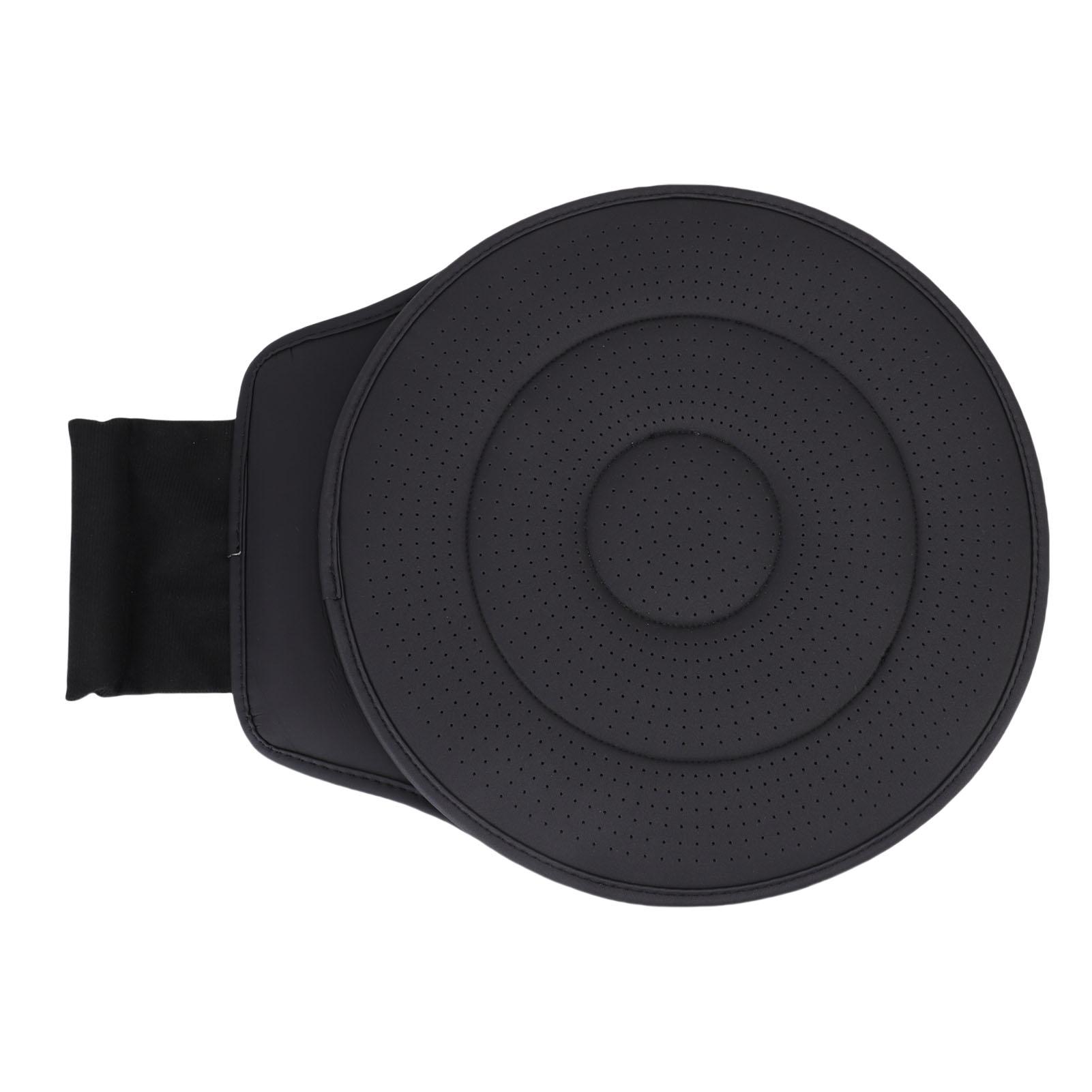Coussin de siège de voiture pivotant à 360 degrés, antidérapant, doux, en PU respirant, coussin rotatif pour camions, SUV Black