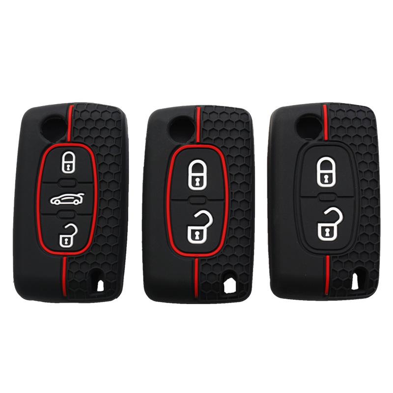Silicone Car Key Cover for Peugeot 308, Citroen 307, C-Elysee, Picasso