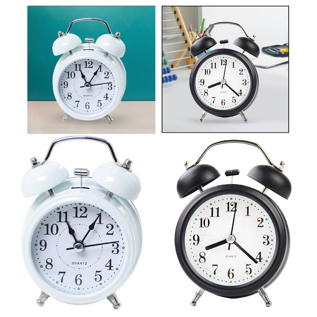 Doppelglockenwecker, leiser Schreibtisch-Tischuhr, kreativer Weckwecker für das Wohnzimmer, Büro, Schlafzimmer, Nachttisch, Schreibtisch