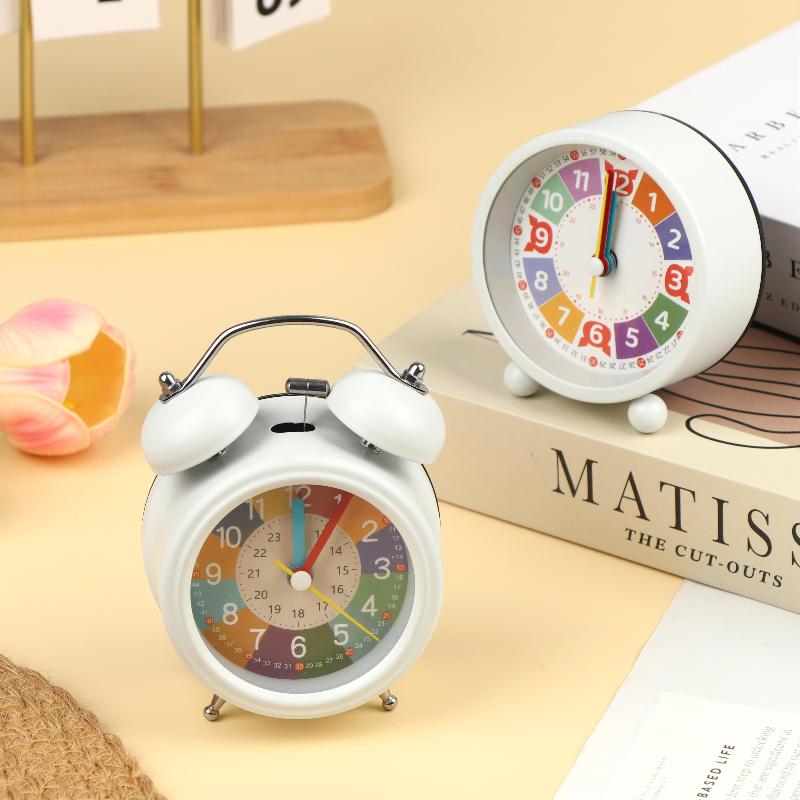Kids Learning Alarm Clock Cute Colorful Silent Wake Up Clock for Children Bedroom Home Portable Travel Use