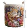 With Handle Fabric Floral Storage Bag Large Capcity Clothes Toy Organizer Quilted Laundry Basket
