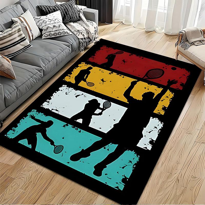 Tennis Players Silhouette Design Suitable As a Non-slip Mat for the Living Room or Bedroom Sofa
